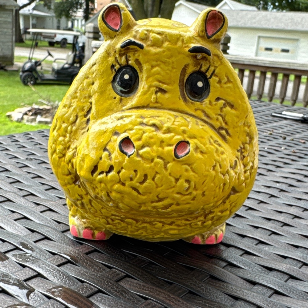Groovy Vintage Boho 1960s Hippo Bank